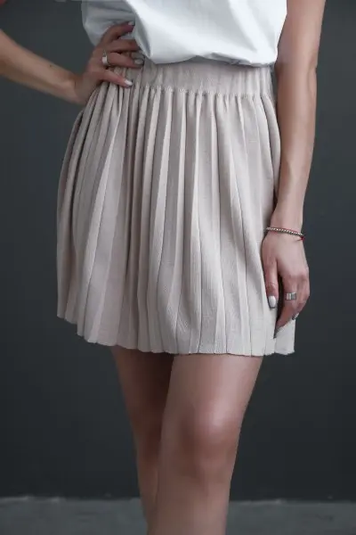 Вязанная юбка плиссе mini БРв 1042-2 от компании Т.С.Т.