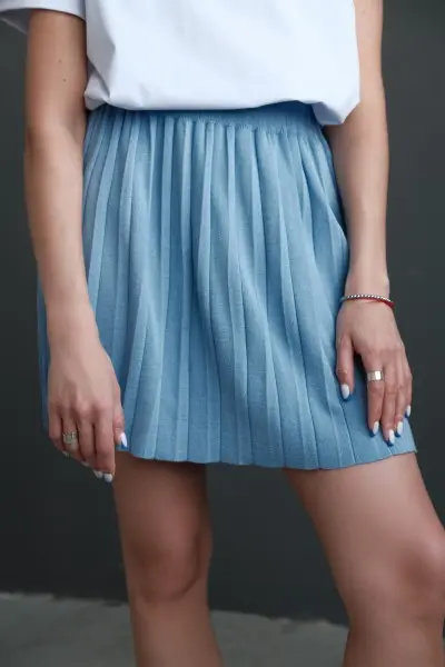 Вязанная юбка плиссе mini БРв 1042-4 от компании Т.С.Т.